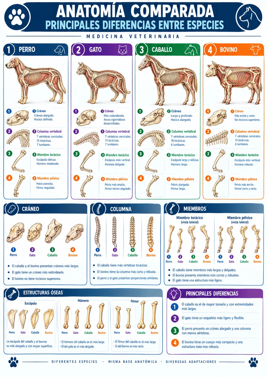 Mapa visual de anatomía comparada