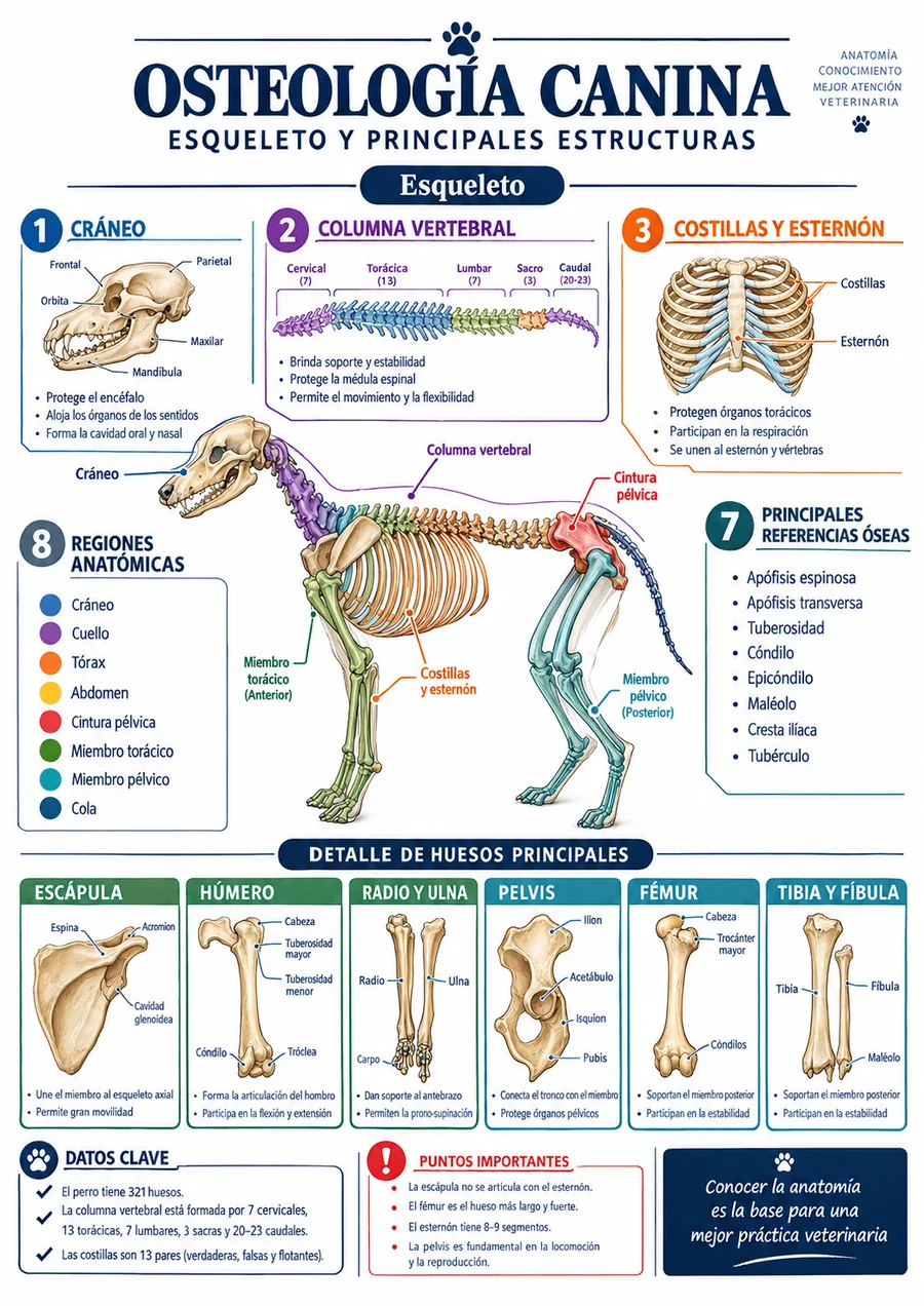 Mapa visual de osteología canina